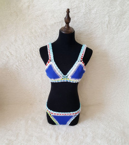 Set Bikini alla moda costumi da bagno da spiaggia fatti a mano uncinetto sesso costume da bagno con imbottitura sul petto Bikini per donna - Product Image 1