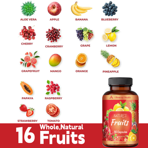 כמוסות אבקת פירות ויטמין טהורה |   תוסף סיבים תזונתיים לתמיכה במערכת העיכול ובמערכת החיסון - Product Image 2