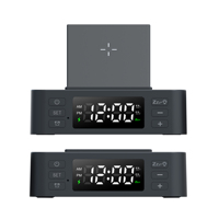 Chargeur sans fil pliable 15W 2026 avec double port USB, écran LED, réveil et fonction snooze – Modèle RYS-F10 (Moule privé)