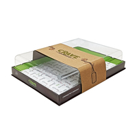 Boîte à gâteau transparente et étanche personnalisable avec base rigide en matériaux recyclés, emballage alimentaire de qualité supérieure compatible sushi