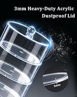 Organisateur de ceintures, 4 niveaux en acrylique avec couvercle anti-poussière empilable, multi-usages pour bijoux et montres, résistant aux rayures, joint anti-poussière magnétique