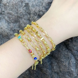 Bracelet Marinier en Acier Inoxydable Doré Style Italien, Chaîne Figaro Œil Porte-Bonheur, Bracelets Hip Hop pour Bijoux Femme et Homme – Vente en Gros - Product Image 1