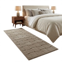 Modern Beige Area Rug Geometric Pile Carpet Floor Mat for Living Room Hallway Bedroom