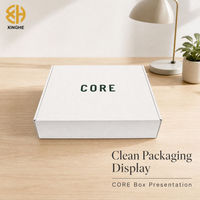 Boîte cadeau en papier rigide blanc, boîte d'expédition personnalisée imprimée, emballage en carton pliable pour l'expédition au détail