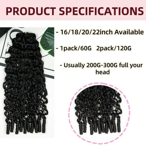 Extensiones de Cabello Humano Virgen 10A Pre-enlazadas, Cabello Birmano Rizado sin Nudos, Marca Miracle Knots - Product Image 4