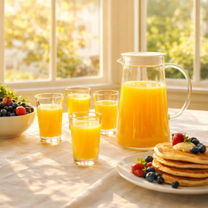 Ensemble de 5 pièces en <span class=keywords><strong>verre</strong></span> pour limonade avec pichet et verres – Carafe <span class=keywords><strong>à</strong></span> eau résistante <span class=keywords><strong>à</strong></span> la chaleur pour thé glacé, jus et boissons froides - Product Image 5