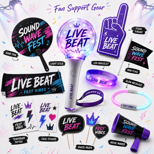 Concert Event Merchandise Bundle Custom Shirt Lanyard Badge Pass Wristband <b>Keychain</b> For Staff Crew And VIP Access Kit - Product Image 5