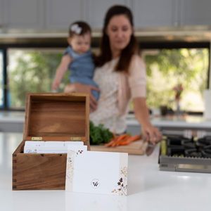 Premium Acacia Wood <strong>Recipe</strong> <strong>Card</strong> Holder Custom Large Wooden <strong>Recipe</strong> <strong>Box</strong> with <strong>Cards</strong> - Product Image 5
