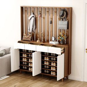 Multifunctional 5 in 1 <strong>Entryway</strong> Furniture <strong>with</strong> Coat Rack Shoe Bench Key <strong>Hooks</strong> and Storage <strong>Shelf</strong> for Home Shoe Rack Cabinet - Product Image 2