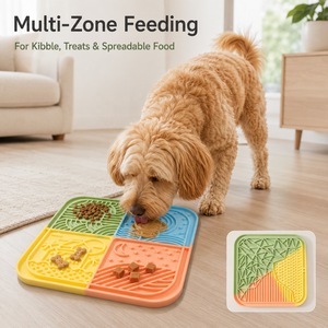 Silicone Slow <b>Feeder</b> Mat Multi Zone Pet Licking Pad Anti Choking Dog <b>Cat</b> Feeding Tray Indoor Use - Product Image 3