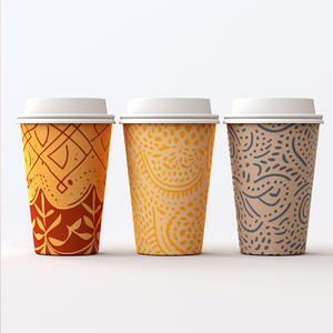 LOKYO Biodegradable Pla vasos para cafe desechables con tapa 8oz 16oz té de burbujas personalizado taza de papel de café de una sola pared - Product Image 1