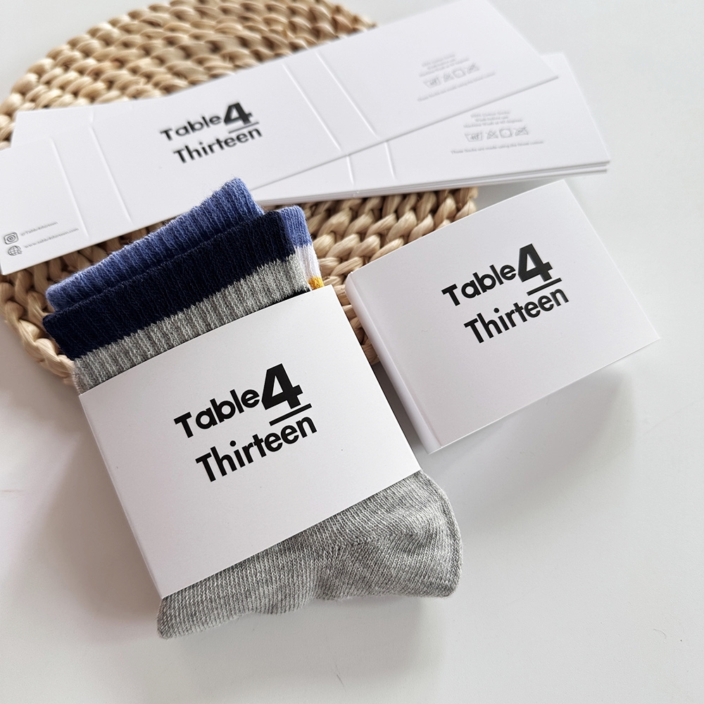 Custom Sock Packaging Hangtag,Eco Friendly Coated Paper Wrap Around Paper Card Label for Socks Package