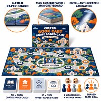 Jeu de société Fancboard Custom Book Cart Route Cooperative |   Carton plié en quatre parties |   Jouet éducatif pour enfants B2B personnalisé