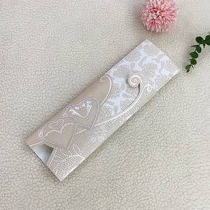 การ์ดอวยพรงานแต่งงานแสตมป์ทองสำหรับเจ้าสาวและเจ้าบ่าวแบบมีลายนูนและการ์ดรูปหัวใจ - Product Image 5