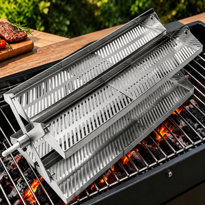 Plateau de rôtissoire rotatif et extensible réglable pour <span class=keywords><strong>barbecue</strong></span>, carrousel à porc, Rib-O-Lator réglable pour <span class=keywords><strong>barbecue</strong></span> à gaz <span class=keywords><strong>Weber</strong></span> Kettle - Product Image 1