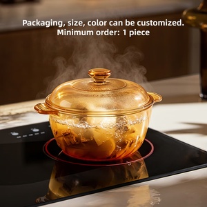 <span class=keywords><strong>Casserole</strong></span> en verre de 2,5 L de qualité alimentaire, à chauffage rapide et uniforme, directement de l'usine, avec boîte colorée - Product Image 1
