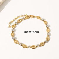 Vente en gros de bracelets en acier inoxydable faits à la main en or 18 ct sans ternissement bracelet en zircon avec pierres précieuses en cristal brillant pour femme