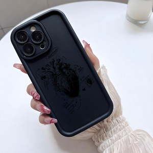 Funda Protectora para Teléfono Móvil con Diseño de Latido de Corazón, Estilo Lente de Cámara, Resistente a Impactos, de TPU, para <span class=keywords><strong>iPhone</strong></span> 12 13 14 15 16 17 18 Pro Max - Product Image 2