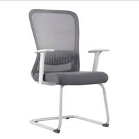 Chaise de bureau ergonomique pivotante pour visiteurs, chaise de direction ergonomique en maille avec appui-tête