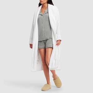 Peignoir de bain en flanelle de coton <span class=keywords><strong>OMD</strong></span>/OEM pour femme, à manches longues, peignoir d'intérieur thermique, peignoir de spa doux pour la peau - Product Image 5