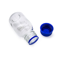 Flacon à réactifs en verre borosilicate de haute qualité - Bouchon bleu gradué rond multi-tailles scellé