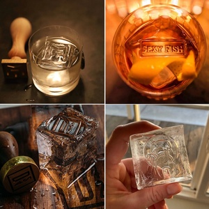 Tampon à glace en laiton personnalisé en usine, tampon à glaçons pour whisky, tampon à glaçons pour bar avec logo de marque d'entreprise - Product Image 6