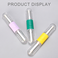 Flacon vide double embout pour gloss et baume à lèvres avec logo personnalisé, tube double face 2-en-1 en PETG avec bouchon à vis Lipmatte