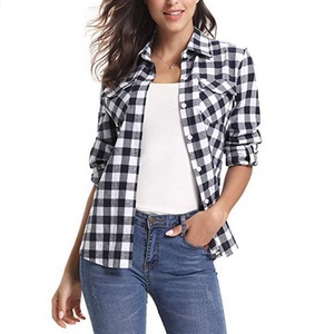 Nouvelle <span class=keywords><strong>chemise</strong></span> décontractée pour femme en laine respirante, unie, à manches longues, avec double poche et col rabattable - Product Image 2