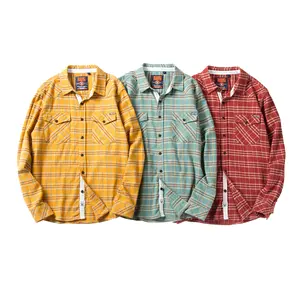 남자 셔츠 ODM 공장 가격 빈 사용자 정의 빈티지 플란넬 패션 남성 셔츠 버튼 업 캐주얼 플러스 사이즈 남성 셔츠