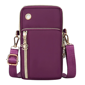 Adjustable Strap Purple Crossbody Phone Bag Promotional Backpack with Key Features