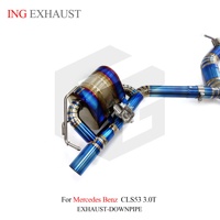 Système d'échappement complet en titane avec soupapes pour Mercedes CLS53 AMG C257 M256 3.0T 2018+ |   Télécommande à quatre pointes bleues brûlées en gros