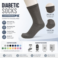 Chaussettes de circulation pour diabétiques, taille et couleur personnalisées, nylon, élasthanne, coton, non irritantes, sans couture, pour les personnes âgées