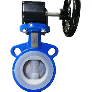 Ductile Cast Iron Stainless Steel 316 Wafer Type Split Body Full Lined PTFE Seat DN100 4 inch Wafer PN16 Butterfly Valve