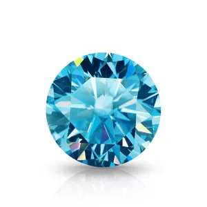 Ice Blue D VVS1 Moissanite Solto 100% Real Lab Gemstone Pedras Para As Mulheres Jóias Anel de Diamante Material GRA Corte Redondo 0.3-20CT