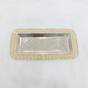 Plateau de service ajouré en fer forgé, or et argent, pour le Ramadan et l'Aïd Moubarak, décoration festive du Moyen-Orient, offre spéciale - Product Image 3