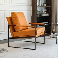 Fauteuil simple moderne et élégant en métal, idéal pour salon, bureau, hôtel ou réception.