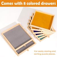 Plateau de puzzle pliable de 2000 pièces avec réglage en hauteur, table de puzzle avec 2 housses en feutre et 8 tiroirs/trays de tri