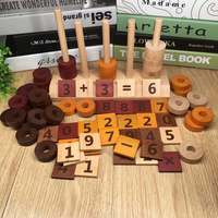 Blocs de comptage en bois Montessori, trieur de formes, outil pédagogique préscolaire pour enfants, jouets mathématiques colorés certifiés ASTM 5-7