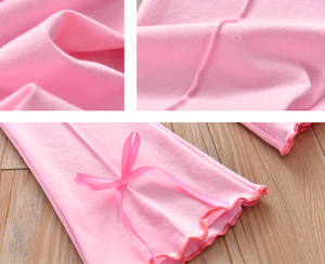 Pantaloni a zampata rosa e <span class=keywords><strong>neri</strong></span> in cotone 100% da ragazza: <span class=keywords><strong>Leggings</strong></span> per tutte le stagioni per bambini per pantaloni da bambino primaverili ed estivi - Product Image 3