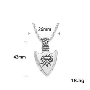yunnique Viking Shield Pendant Stainless Steel Unisex Necklace Geometric Design Punk Retro Style 280759 - Product Image 4
