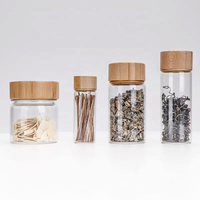 5ml 7ml 10ml 12ml 17ml 20ml 25ml vente en gros flacon en verre borosilicaté bouteille Tube bocal de stockage en verre avec couvercle en bambou à vis