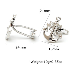 Khuy Măng Sét Neo Thiết Kế Đơn Giản Màu Vàng Sang Trọng Cho Nam Trang Trí - Product Image 2