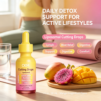 Gouttes liposomales OEM sous marque privée 30ml Complexe détoxifiant à base de plantes Mangue et fruit du dragon pour le soutien digestif et lymphatique 30 portions