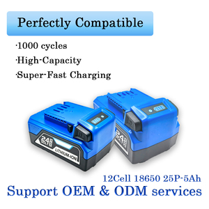 24V/5Ah 锂电池，兼容电钻、冲击起子、电锤、电锯、吹叶机、割草机 - Product Image 1