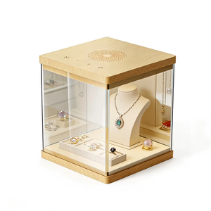 Custom Factory 4-in-1 Display Box 1000mAh Battery Wireless Speaker with <b>White</b> Noise Touch Dimmable Lights Wood <b>Acrylic</b> forJewel - Product Image 1