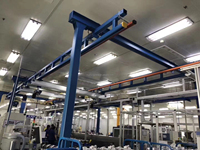 Grue monorail suspendue flexible KBK de 3000 kg avec chariot de guidage, structure en acier robuste, machine de levage montée sur pilier