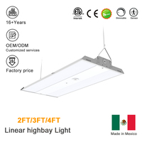 Lámpara Lineal de Alta Potencia de 110W y 2 Pies, 200lm/W, ETL DLC 6.0, 4000-5000K Ajustable, Garantía de 5 Años, Iluminación para Hangares de Aviones