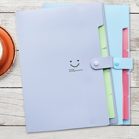 Porte-documents A4 créatif multicouche en plastique, pochette de classement en PP, organiseur accordéon multi-pages à motif Smiley pour le rangement des papiers de test