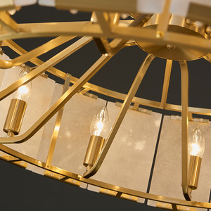Modern Luxury Chandelier <strong>Copper</strong> Golden Ceiling Pendant LIGHTOPS for Living Room Chandeliers Villa Kitchen Round <strong>Lamp</strong> - Product Image 6