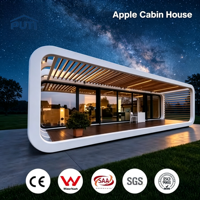 Serre modulaire préfabriquée robuste Apple Cabin pour villa, avec structure renforcée, pour conditions de construction difficiles, personnalisable